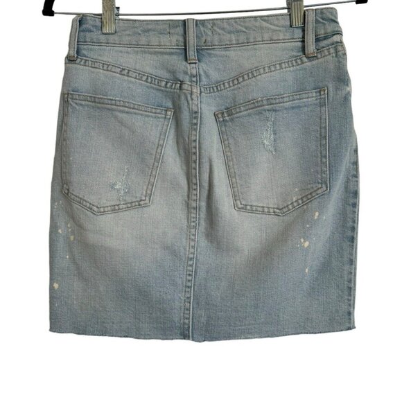 Pistola Women's Denim Jean Skirt Distressed Raw/Frayed Hem Size 27 Light Wash - Picture 2 of 8